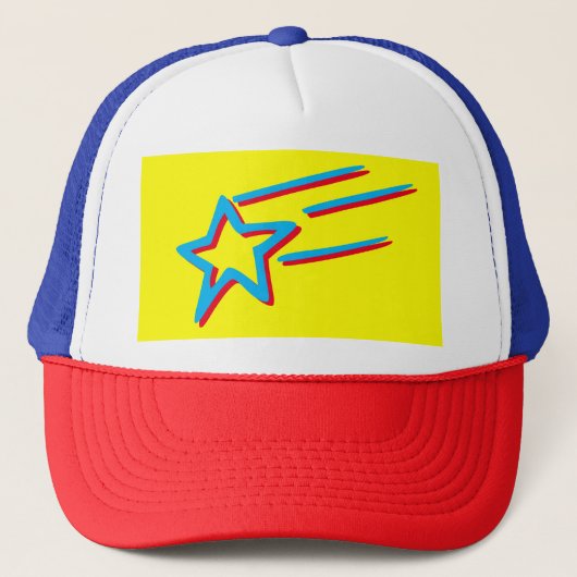 Casquette néon jaune - bleu et rouge SHOOOOING STAR | (Devant)