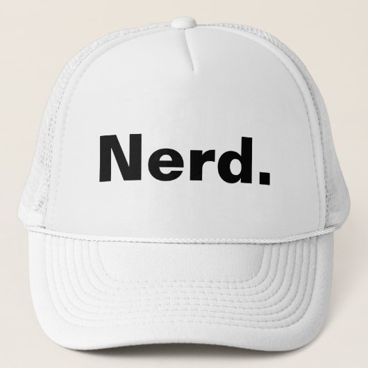 Casquette Nerd un mot blanc texte minimalisme drôle design (Devant)