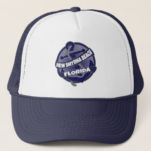 Casquette New Smyrna Beach Florida anchor swirl trucker hat