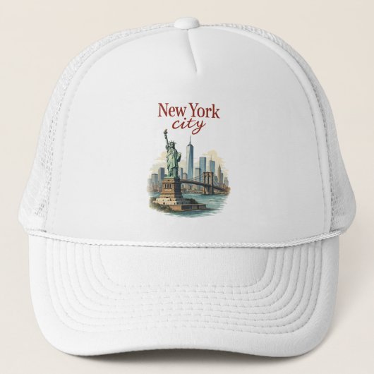 Casquette New York City – Iconic Statue & Skyline Hat (Devant)