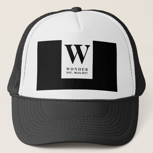 Casquette Newly Wed Sophisticated Wedding Monogram | Black (Devant)