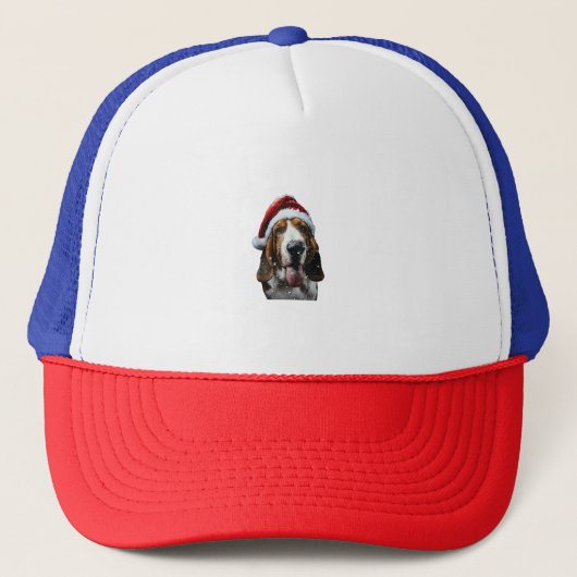 Casquette Noël de Basset Hound (Devant)