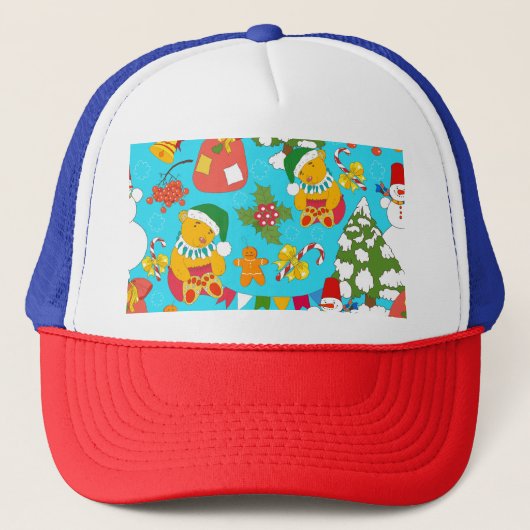 Casquette Noël de l'ours en peluche : Motif amical pour les  (Devant)