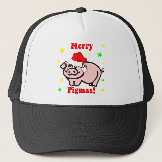 Casquette Noël drôle de porc (Devant)