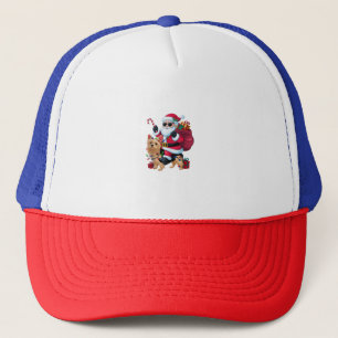 Casquette Noël Éclairage Père Noël équitation Yorkie Chien N