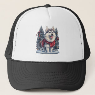 Casquette Noël Husky Chien magique Noël Noël Esprit de Noël