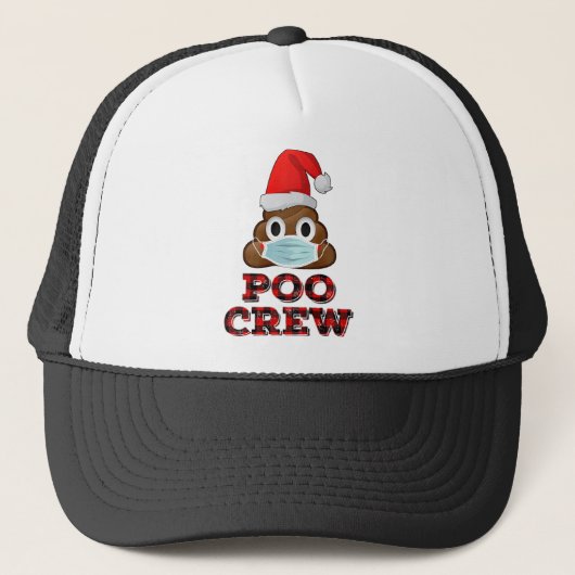 Casquette Noel Poo maillot visage Masque Poop Emoji Rouge (Devant)