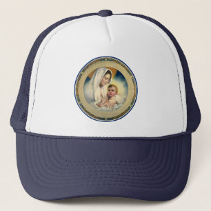 Casquette Noël religieux vintage, Madone et Enfant
