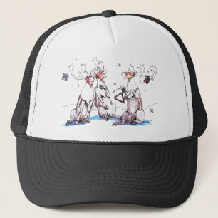 Casquette Noël Whimsical de la faune de l'Alaska