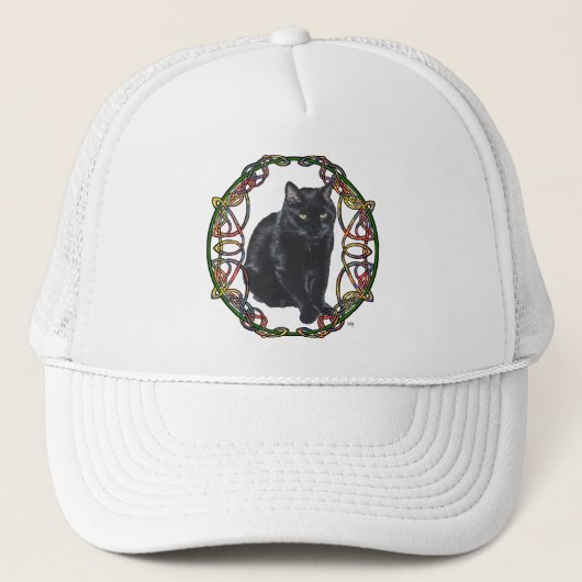 Casquette Nœud celtique Chat Noir (Devant)
