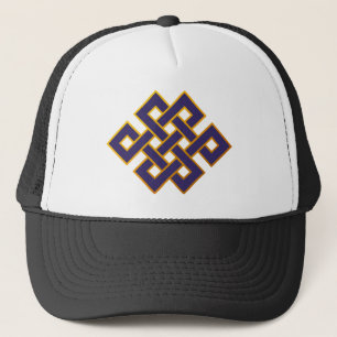 Casquette Noeud éternel de bouddhisme bleu de karma de