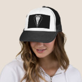 Casquette Nœud papillon noir et blanc avec smoking (En situation)