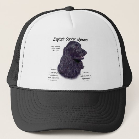 Casquette Noir anglais Cocker Histoire espagnole (Devant)