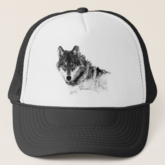 Casquette Noir Blanc Inspiration Wolf Eyes (Devant)