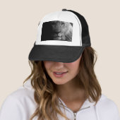 Casquette Noir Blanc Motivation Leadership Lion Portrait (En situation)