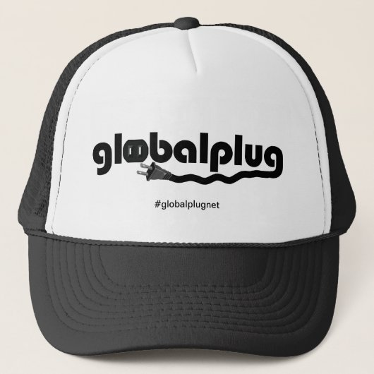 casquette noir de camionneur de globalplug (Devant)