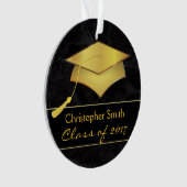 Casquette noir de diplômé d'or - cadeau de photo (devant)