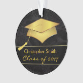 Casquette noir de diplômé d'or - cadeau de photo (devant)