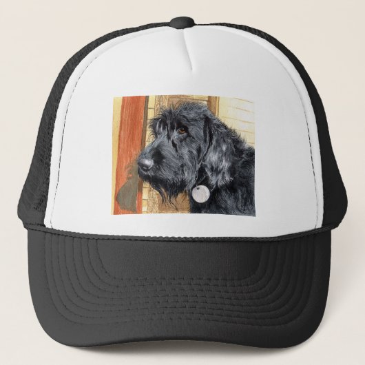 Casquette noir de Labradoodle #1 (Devant)