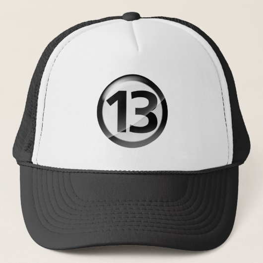 Casquette Noir du numéro 13 (Devant)