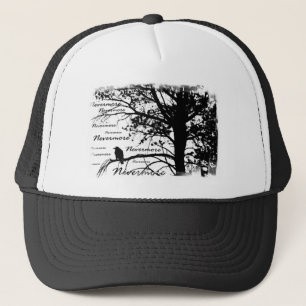 Casquette Noir et blanc silhouettez plus jamais Raven