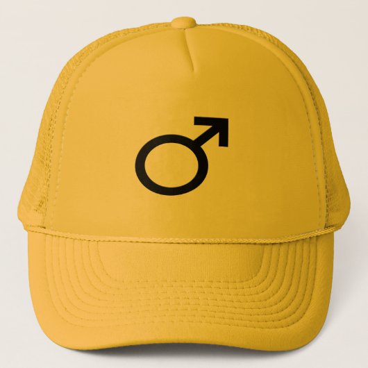 Casquette noir et jaune de symbole masculin (Devant)