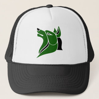 Casquette Noir et tête solide verte de loup du DK