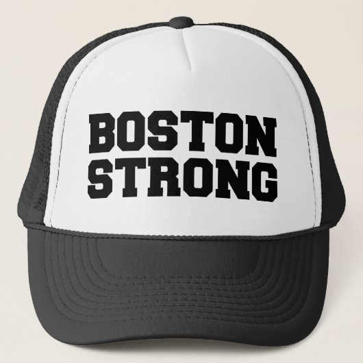 casquette noir fort des textes de Boston (Devant)