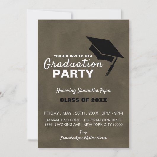 Casquette noir, Graduation Party invitation (Devant)