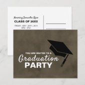 Casquette noir, Graduation Party invitation (Devant / Derrière)