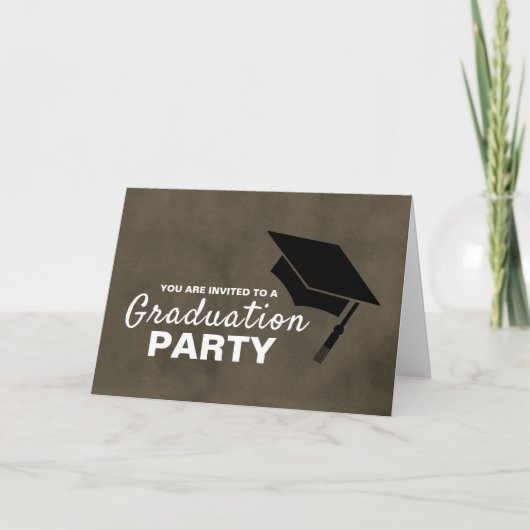 Casquette noir, photo Graduation Party Invitation (Devant)