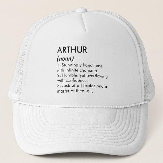 Casquette Nom Arthur, Nom modifiable, Nom personnalisé (Devant)