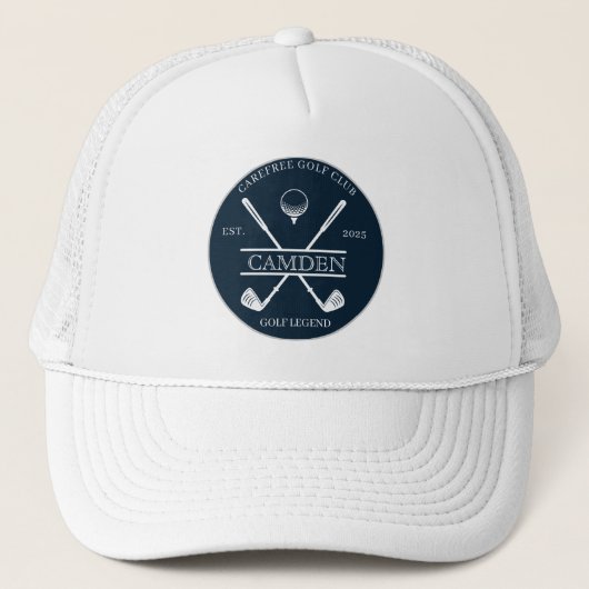 Casquette Nom de club de golf classique bleu foncé (Devant)