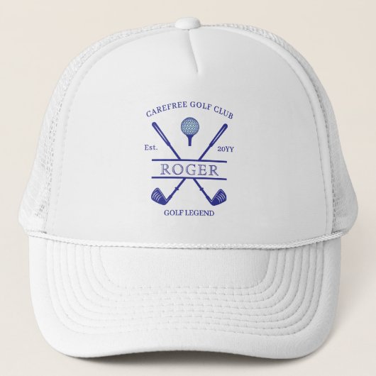 Casquette Nom de club de golf classique Deep Blue (Devant)
