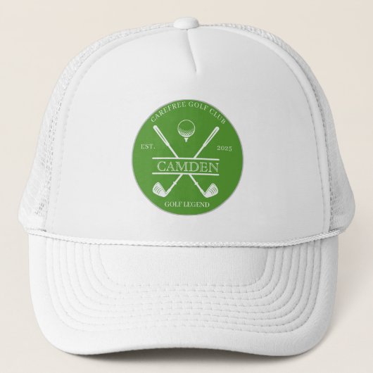 Casquette Nom de club de golf classique vert (Devant)