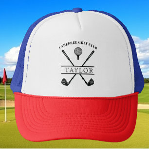 Casquette Nom de club de golf personnalisé Rouge Blanc Bleu