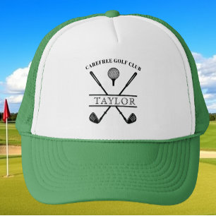 Casquette Nom de club de golf personnalisé vert blanc