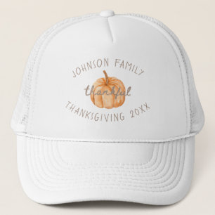 Casquette Nom de famille personnalisé Merci Gingham Neutre