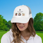 Casquette Nom de la réunion de famille monogramme photo coll<br><div class="desc">Personnalisez et ajoutez votre lettre monogramme,  votre nom de famille et votre année de réunion familiale. Lettres de couleur noire. Ajoutez 3 de vos propres photos. Ce casquette est également disponible dans notre magasin avec le monogramme seulement.</div>