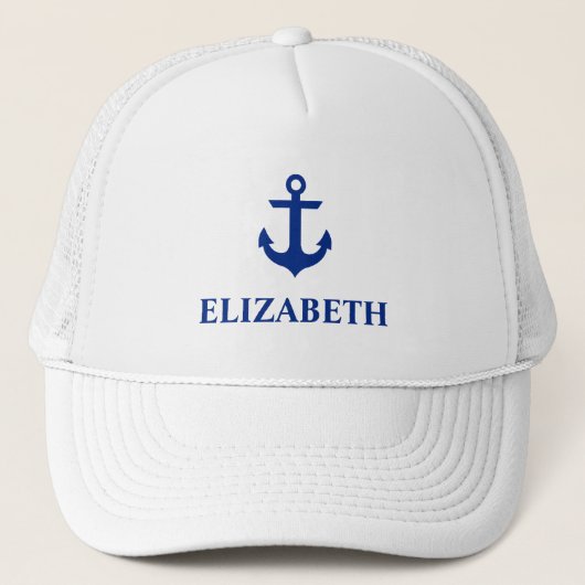 Casquette Nom de l'Ancre nautique blanc (Devant)