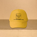 Casquette Nom de l'entreprise et logo Chapeau de camion jaun<br><div class="desc">Chapeau de camion que vous pouvez customiser pour mettre votre nom d'entreprise. Vous pouvez le donner en cadeau ou en cadeau à vos clients. Vous pouvez également l'inclure dans vos documents de marketing pour faire de la publicité pour votre entreprise ou dans vos produits promotionnels pour promouvoir votre marque. Chapeau...</div>