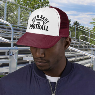 Casquette Nom de l'équipe de football personnalisée Maroon