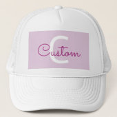 Casquette Nom de script & monogramme | Magenta & Violet clai (Devant)