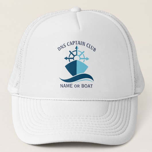 Casquette Nom de votre bateau capitaine (Devant)