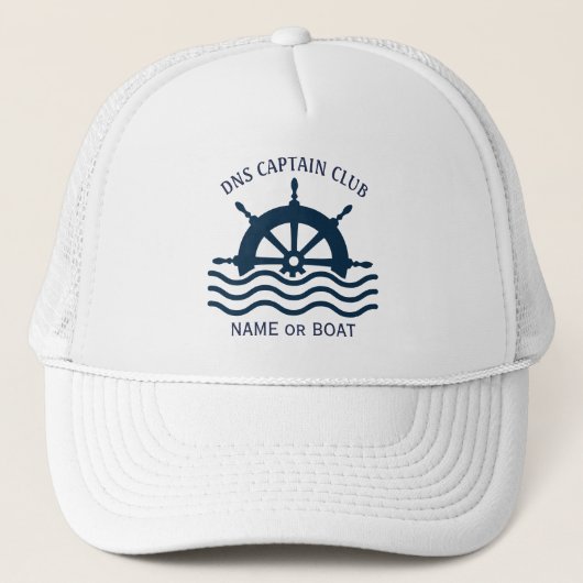 Casquette Nom de votre bateau capitaine (Devant)