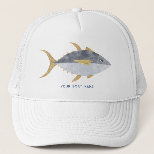 Casquette Nom du bateau de pêche au thon (Devant)