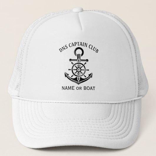 Casquette Nom du capitaine de votre bateau (Devant)