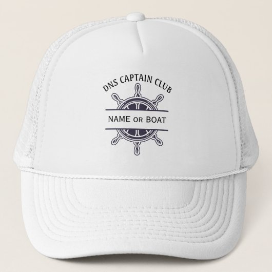Casquette Nom du capitaine de votre bateau (Devant)