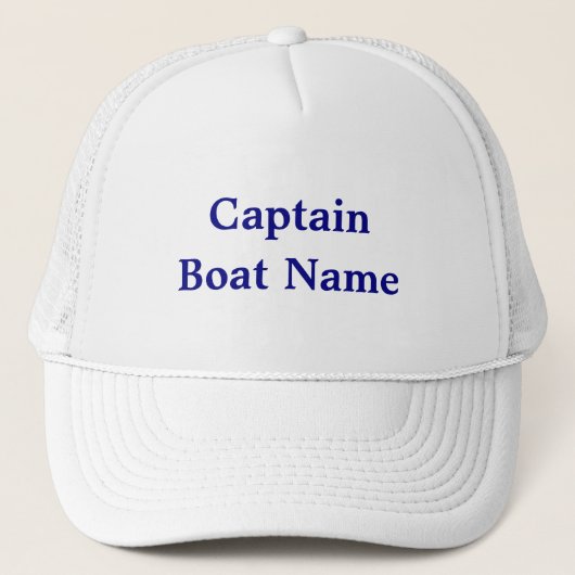 Casquette Nom du capitaine et du bateau Texte bleu de la Mar (Devant)
