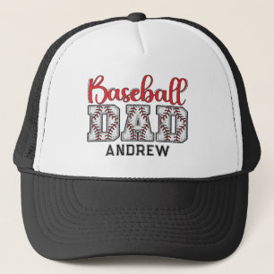 Casquette Nom du père du baseball Typographie Rouge